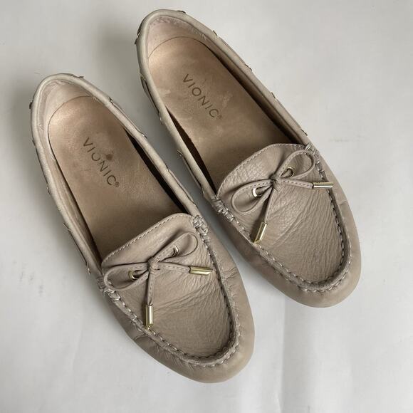 Vionic Virginia Driving Moc Leather Shoes Flats Loafers Women's Size 6 Gray0 - Picture 1 of 14